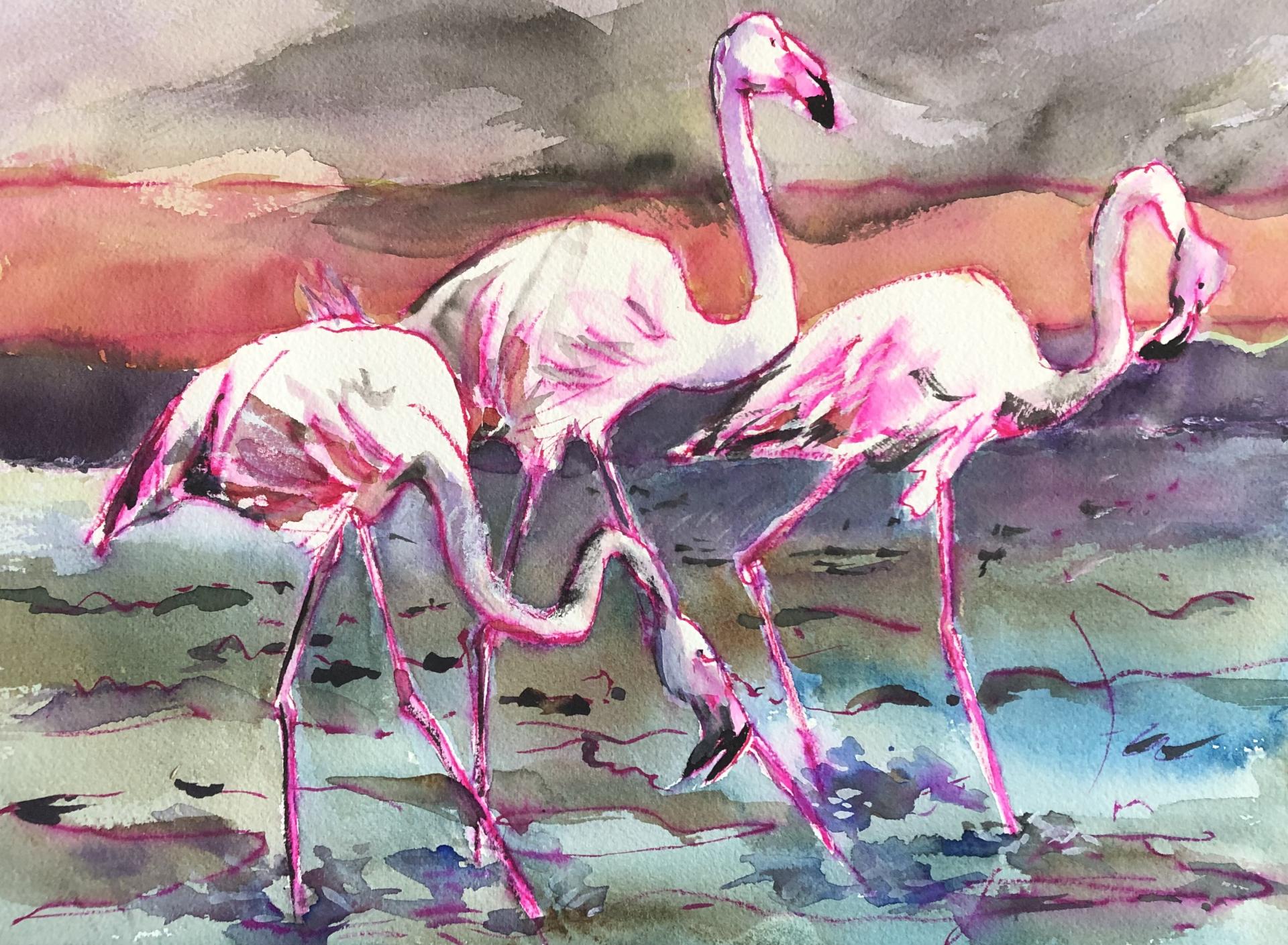 3 FLAMANTS ENCRE